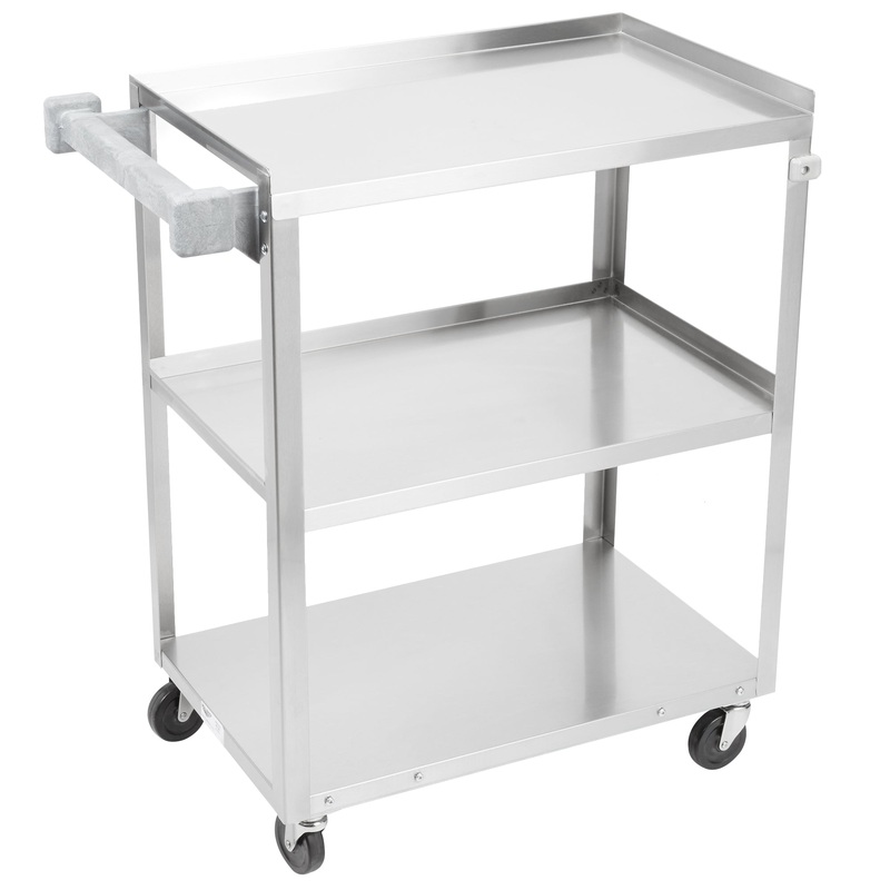 Vollrath 3 Shelf Small Footprint Utility Cart, Stainless Steel, 300 lb