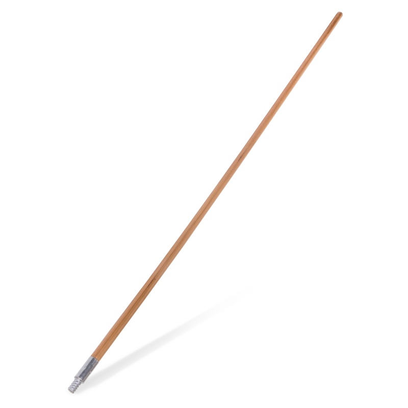 Carlisle 60" Metal Tip Threaded Wood Handle, 1" Diameter