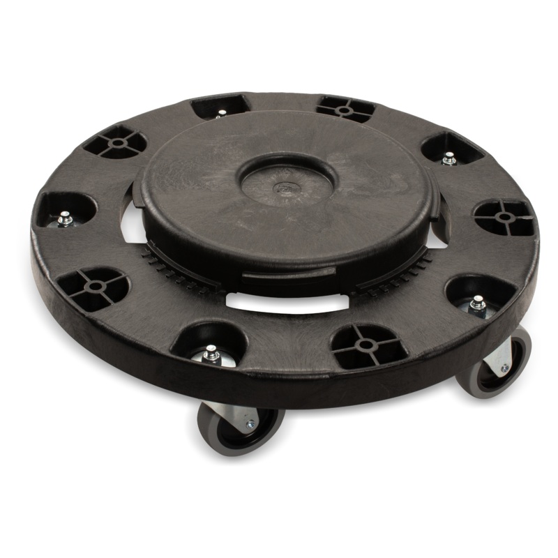 Carlisle Bronco Round Waste Container Trash Can Dolly with Replaceable Casters, 20, 32, 44 and 55 Gallon