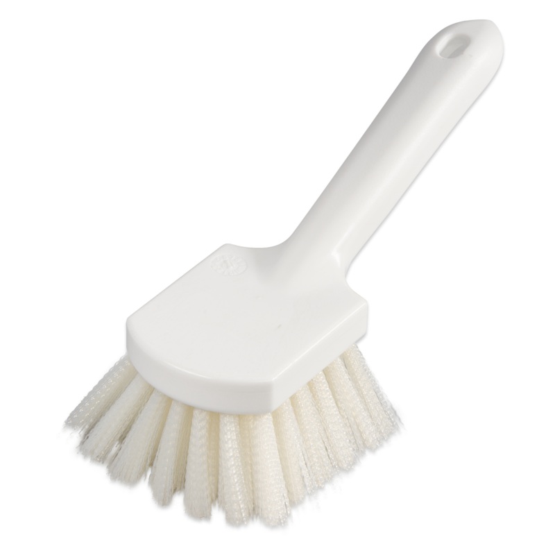 Carlisle Sparta 8" x 3" Bent Handle Utility Scrub Brush With Stiff Polyester Bristles