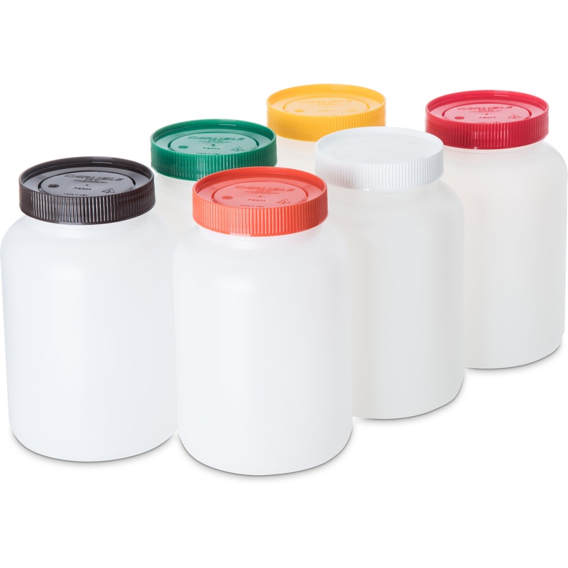 Carlisle Stor N' Pour Half Gallon Container and Cap, Assorted Colours