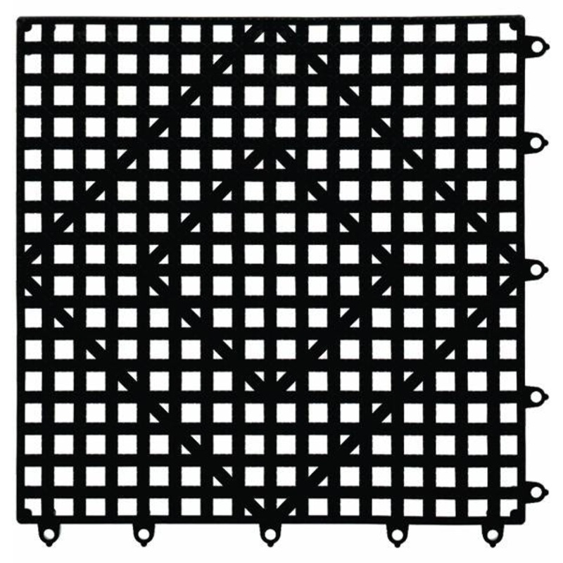 San Jamar Versa-Mat Interlocking Shelf Matting, 12" x 12", Black