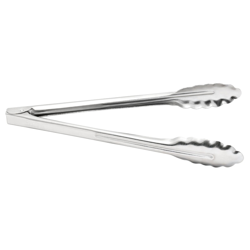 Browne Utility Tongs, 12", Stainless Steel, 1.2mm