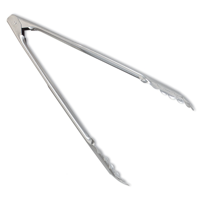 Browne Utility Tongs, 12", Stainless Steel Mirror Finish, 1.0mm