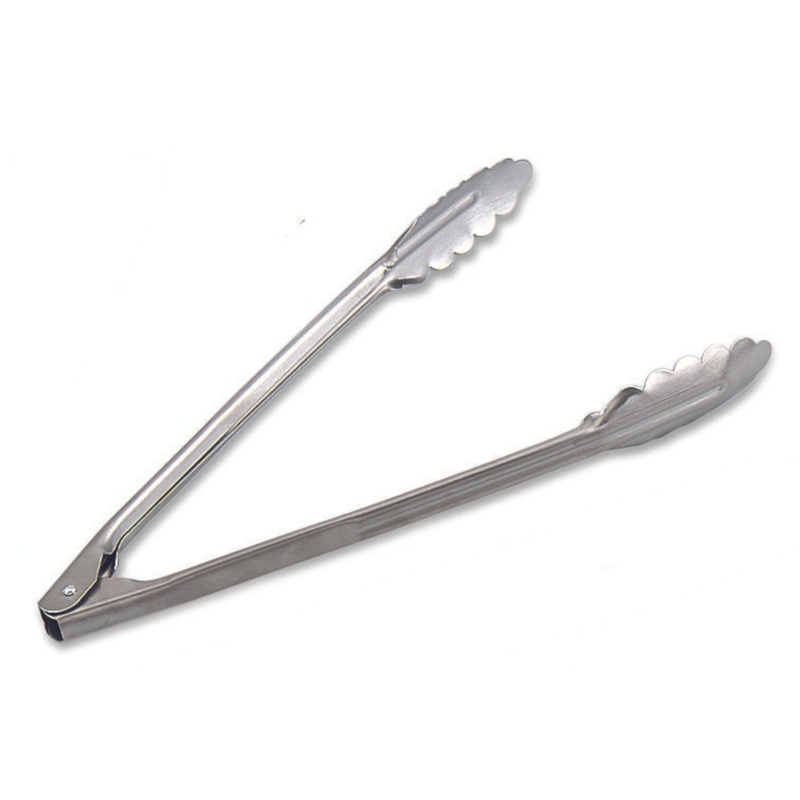 Browne Utility Tongs, 12", Stainless Steel Satin Finish, 1.0mm