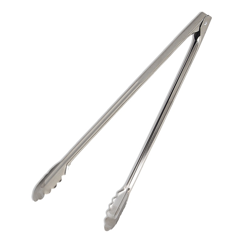 Browne Utility Tongs, 16", Stainless Steel, 1.2mm