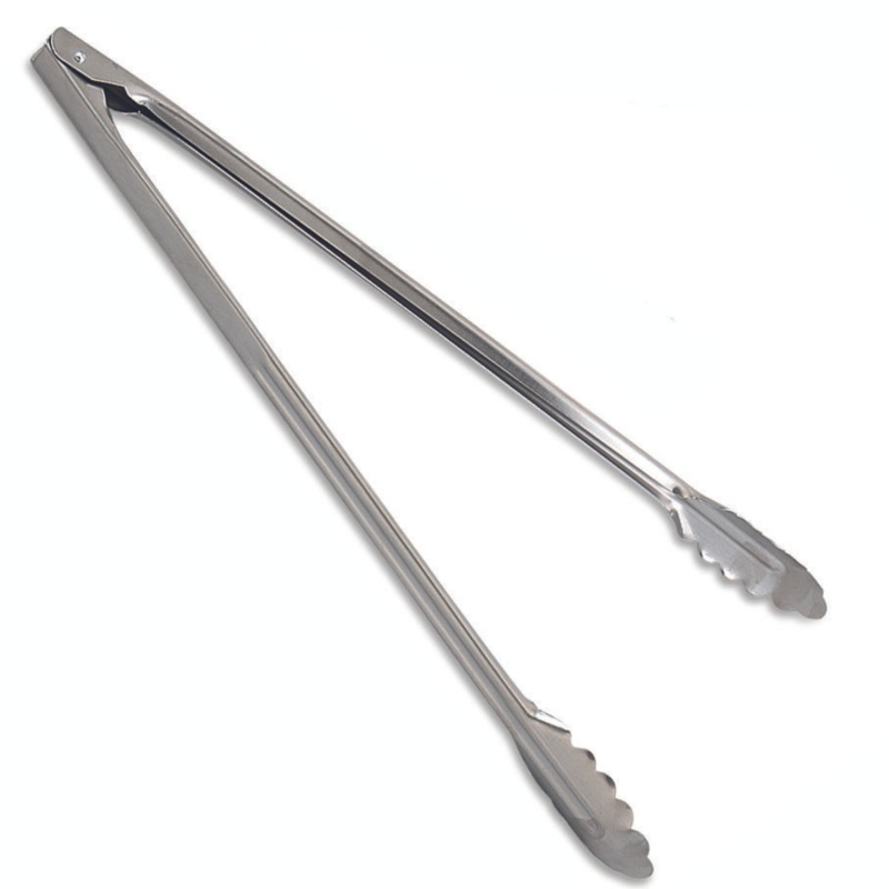 Browne Utility Tongs, 16", Stainless Steel Satin Finish, 1.0mm