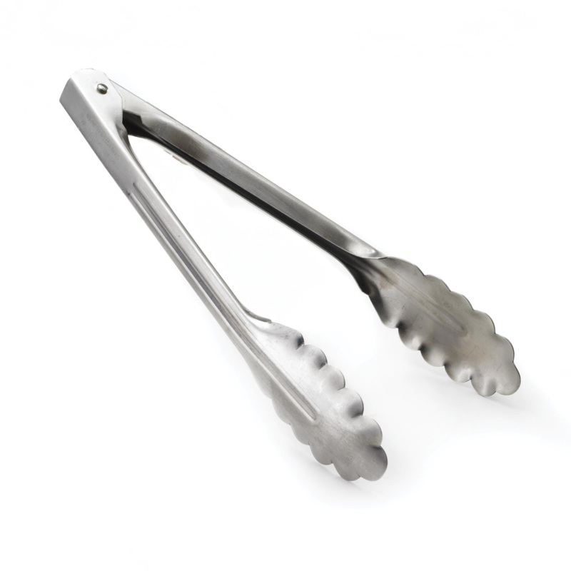 Browne Utility Tongs, 9.5", Stainless Steel Satin Finish, 1.0mm