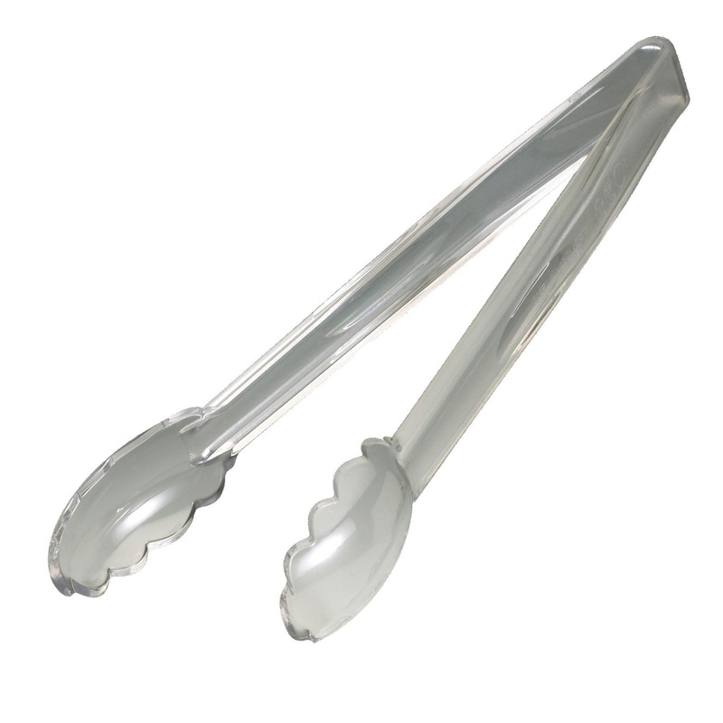 Cambro Camwear Scallop Grip Tong, 12", Clear