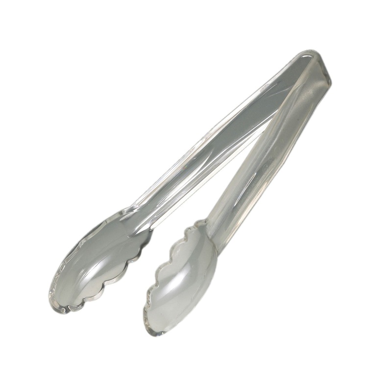 Cambro Camwear Scallop Grip Tongs, 9", Clear