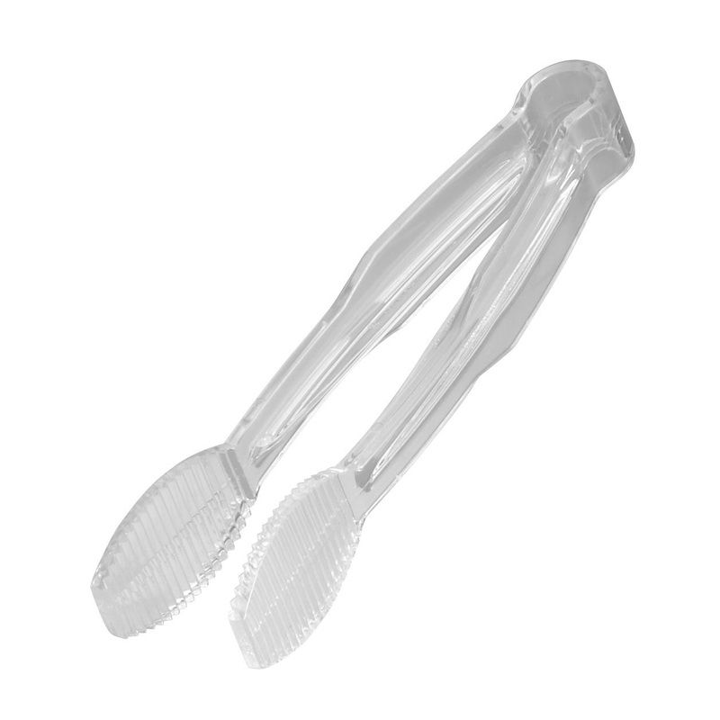 Cambro Flat Grip Tongs, 6", Clear