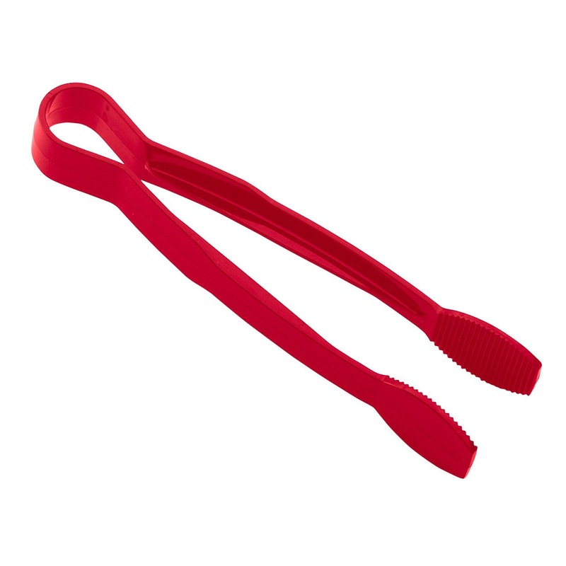 Cambro Flat Grip Tongs, 9", Red