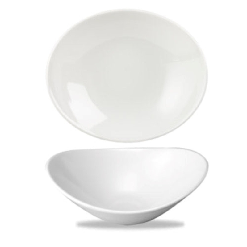 Churchill Orbit Oval Coupe Bowl, 10", White (12-pack)