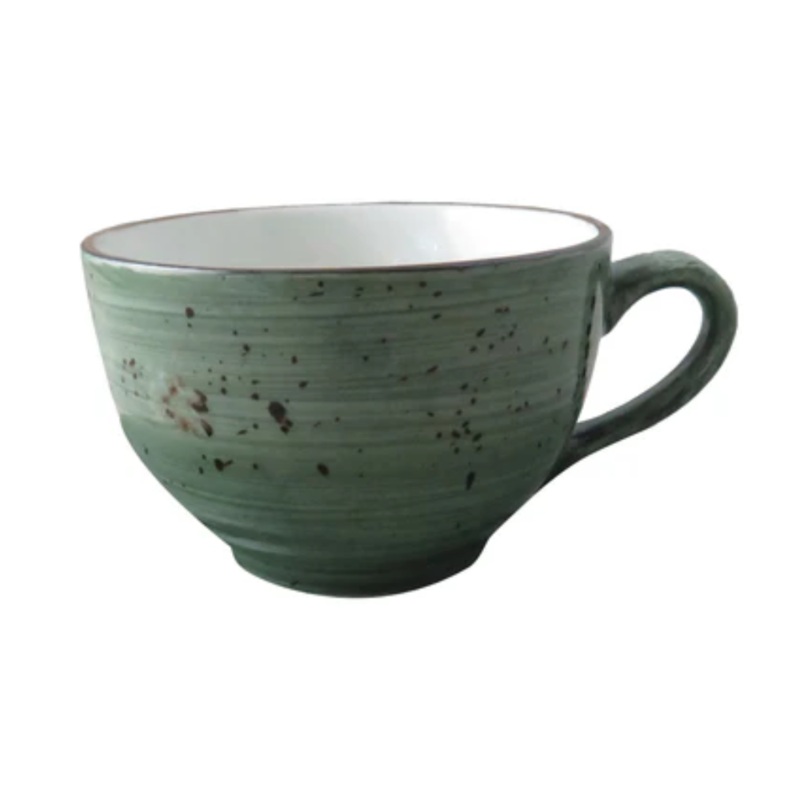 Continental China Rustics Cappuccino Mug, 10 oz, Light Green (24-pack)