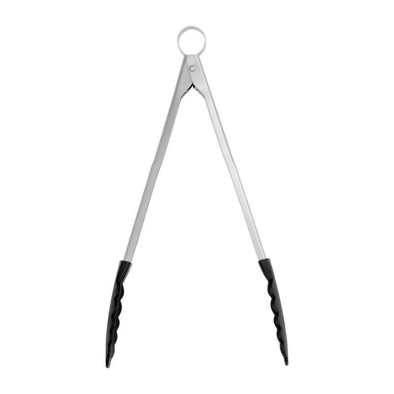 Cuisipro Nylon Locking Tongs, 12", Stainless Steel/Black