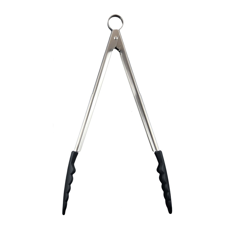 Cuisipro Silicone Locking Tongs, 12", Stainless Steel/Black