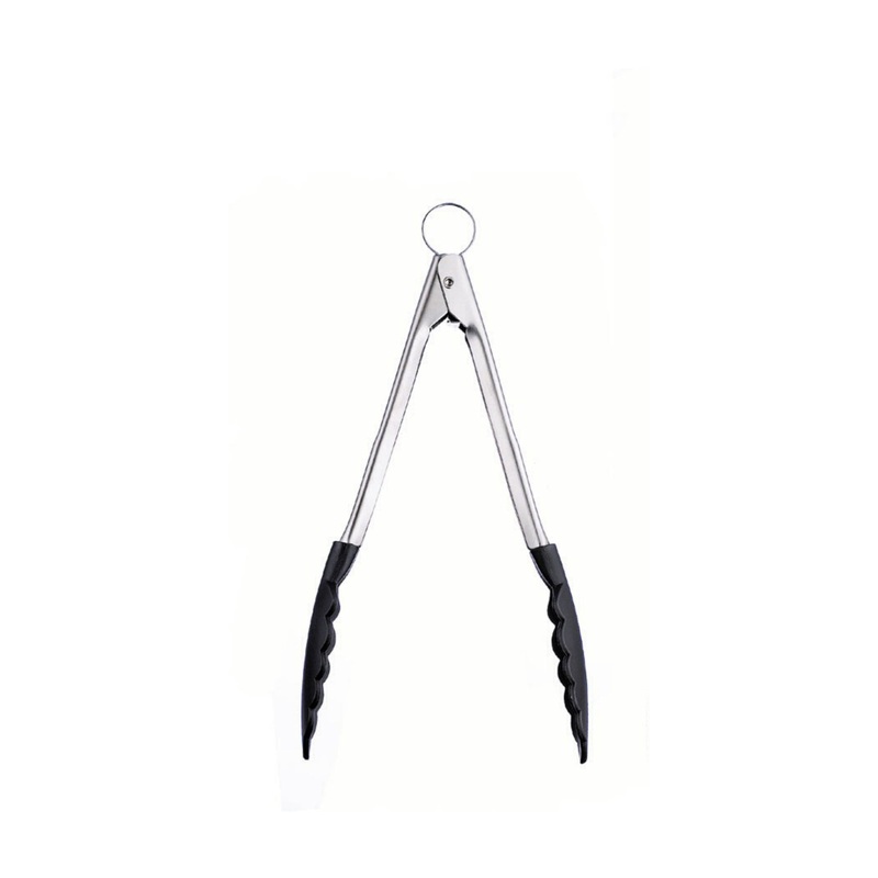 Cuisipro Silicone Locking Tongs, 9.5", Stainless Steel/Black
