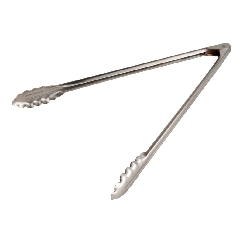Edlund 44 Series Heavy Duty Scallop Grip Tongs, 16", Stainless Steel