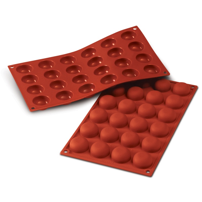 Silikomart Pomponette Molds, 24 x 0.61 oz, Red Silicone