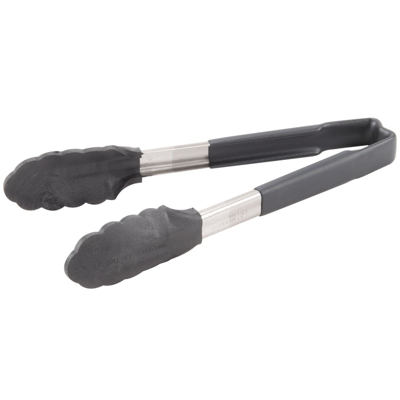 Vollrath High Temp Kool-Touch Nylon End One-Piece Tongs, 9.5", Black