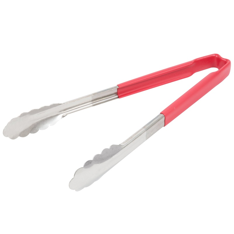 Vollrath Kool-Touch One-Piece Tongs, 12", Red