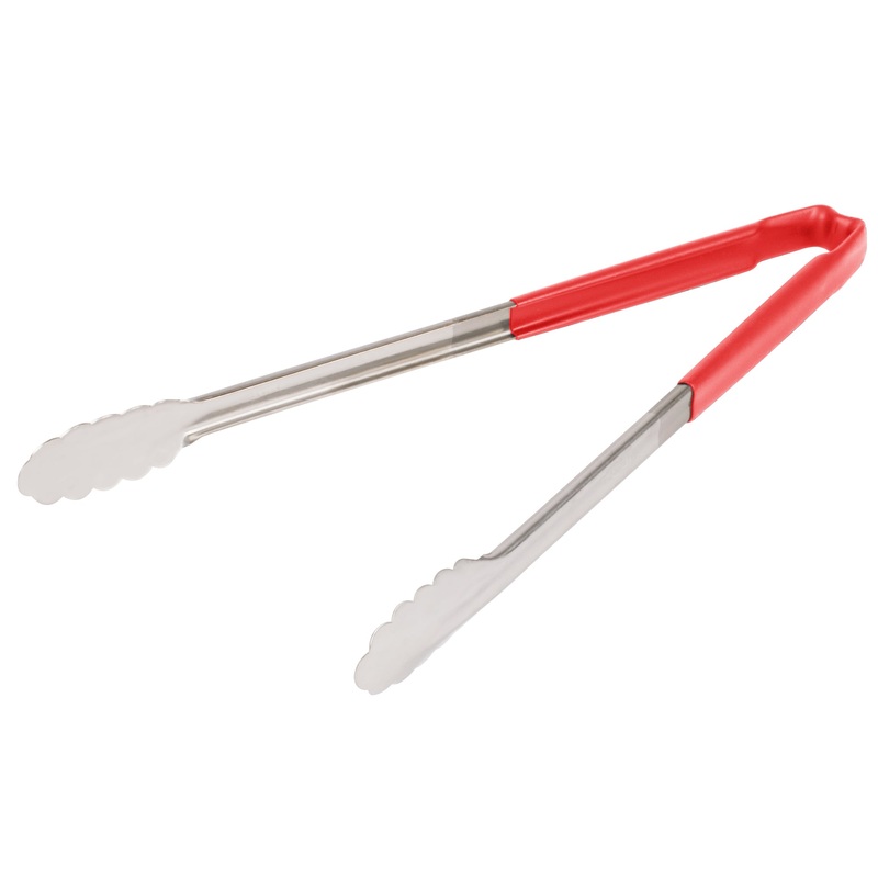 Vollrath Kool-Touch One-Piece Tongs, 16", Red