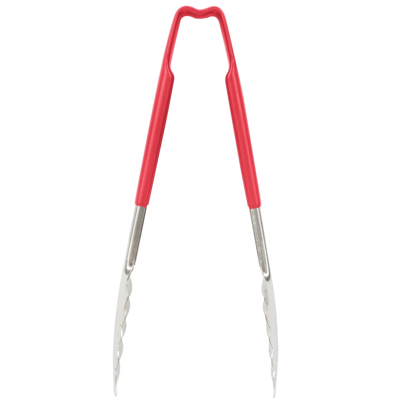 Vollrath Kool-Touch One-Piece Tongs, 9.5", Red