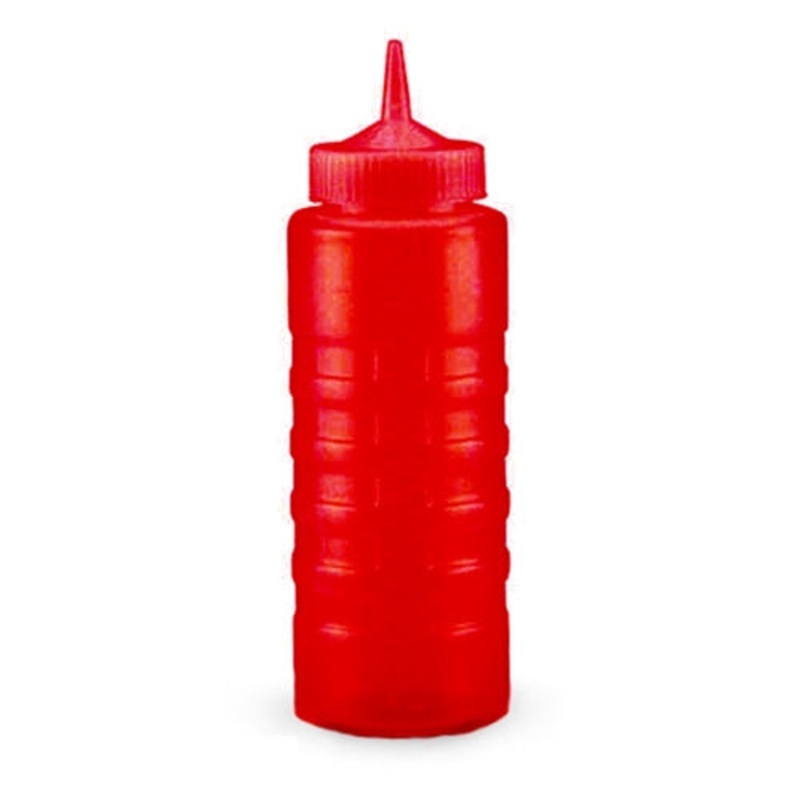 Vollrath Traex Wide Mouth Squeeze Bottle, 32 oz, Red (12-pack)