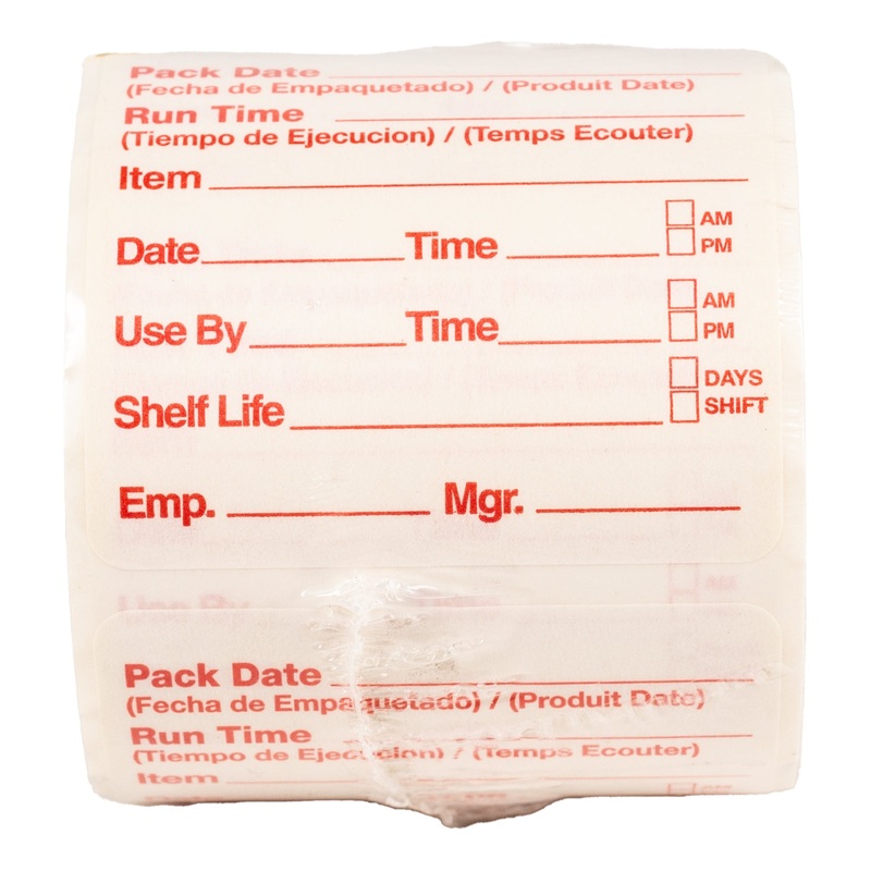 DayMark Ground Beef Only Prep Trilingual Label Paper, 2" x 2" (250-pack)