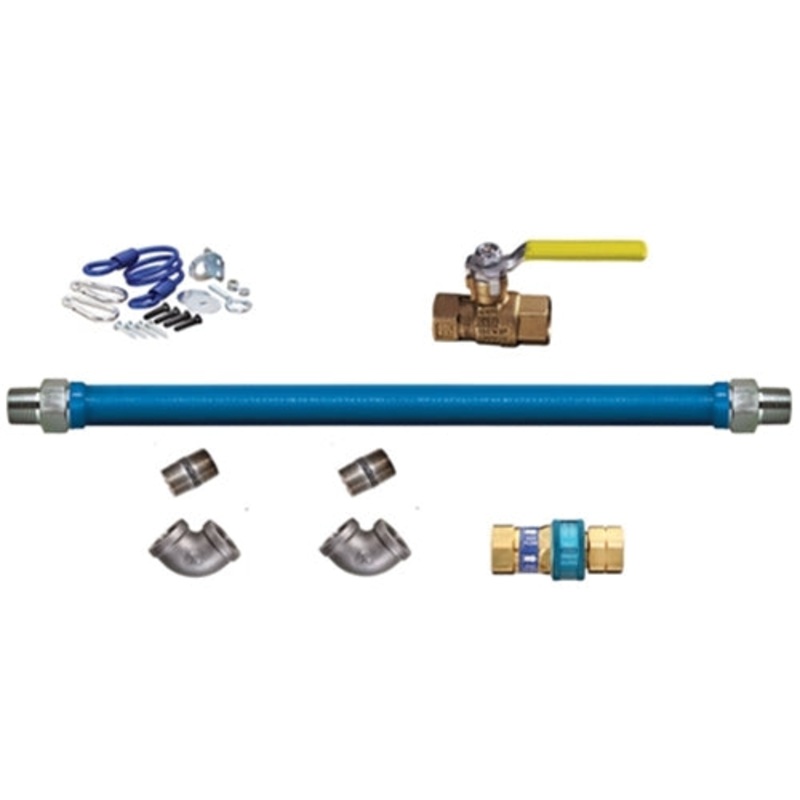 Dormont Blue Hose Gas Connector with 1 SnapFast & 2 Swivel MAX, 3/4" x 48"