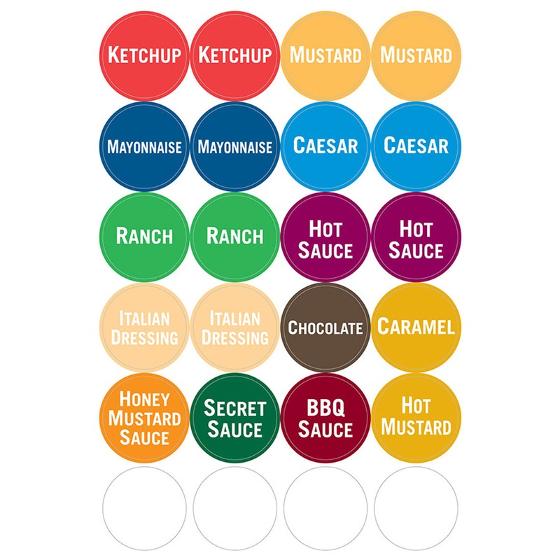 FIFO Pre-Printed Variety of Washable Labels, 24 per Sheet