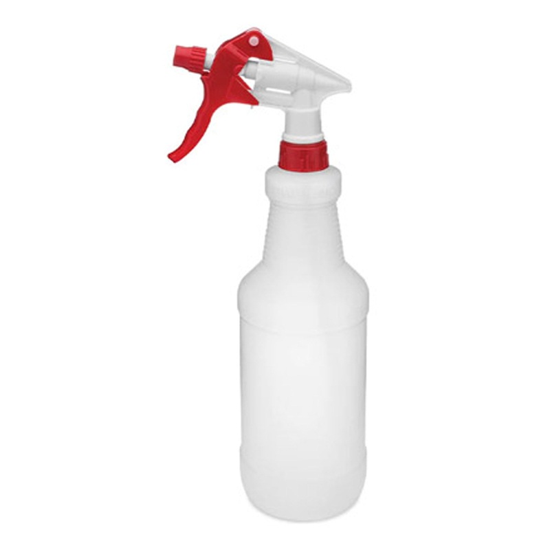 Globe Spray Bottle & Trigger, 24 oz, Translucent/Red