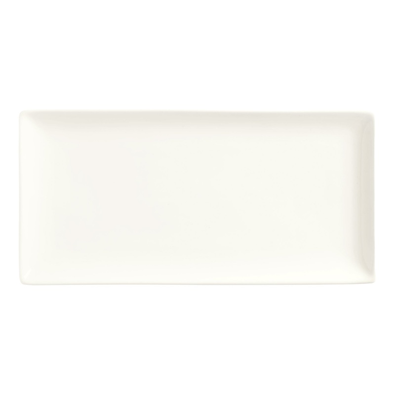 Libbey World Tableware Slate Rectangle Coupe Plate, 16.25" x 5.5", White (12-pack)