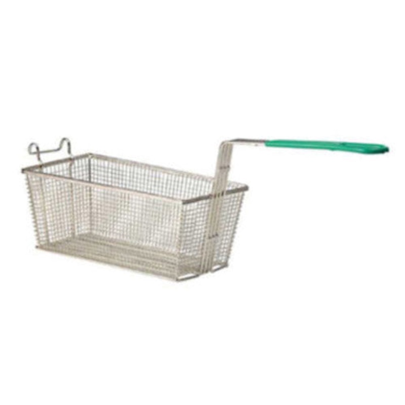 Rabco Rectangular Fryer Basket, 13" x 5.5" x 5.5", Blue Handle