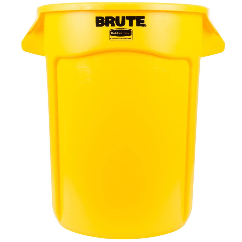 Rubbermaid BRUTE Container, 32 gal, Yellow
