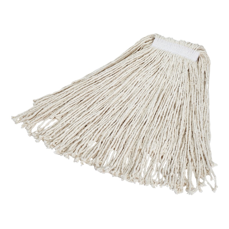 Rubbermaid Value Pro Cut-End Wet Mop, 24 oz, 1" Headband, White