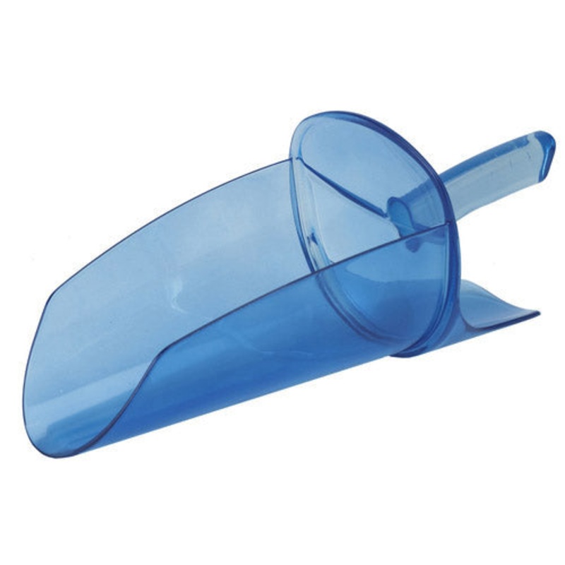 San Jamar Saf-T-Scoop Ice Scoop with Dual Germ-Guards, 64-86 oz, Transparent Blue