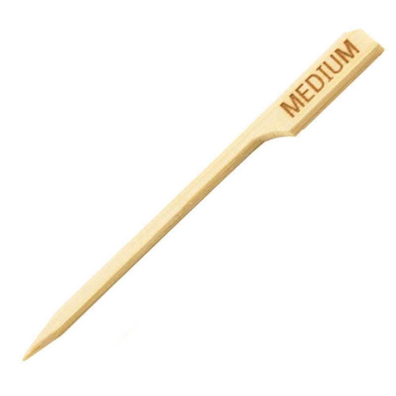 Tablecraft Bamboo Pick for Steak, Medium Imprint, 3 1/2" (100-pack)