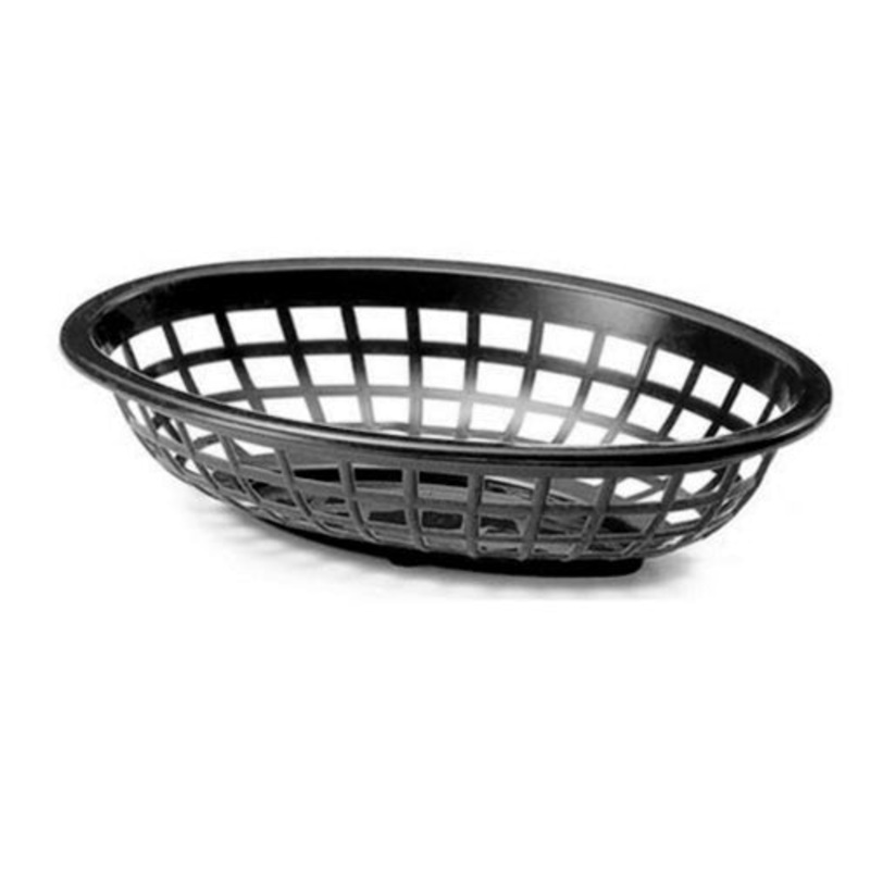 TableCraft Oval Basket, 8 x 5.5, Black (36-pack)