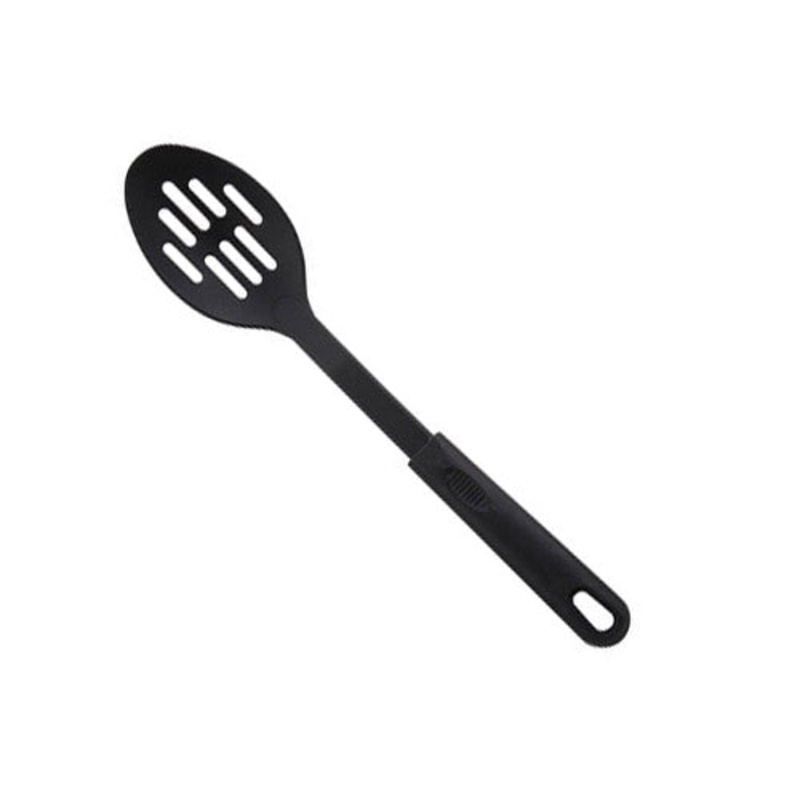 Winco Slotted Spoon, 12", Black Nylon