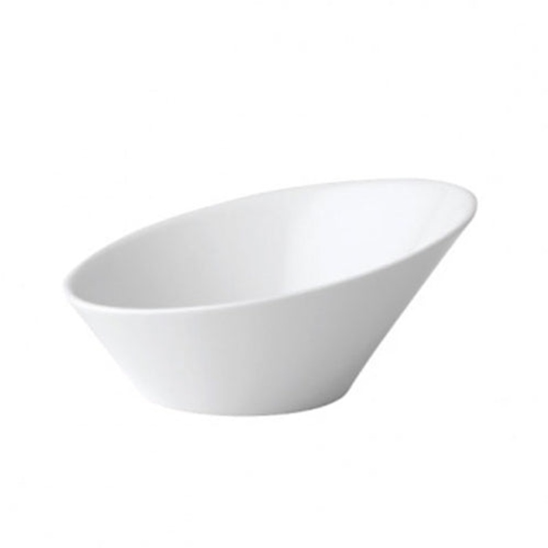 Anton Black Bevel Bowl, 6.25", White (12-pack)