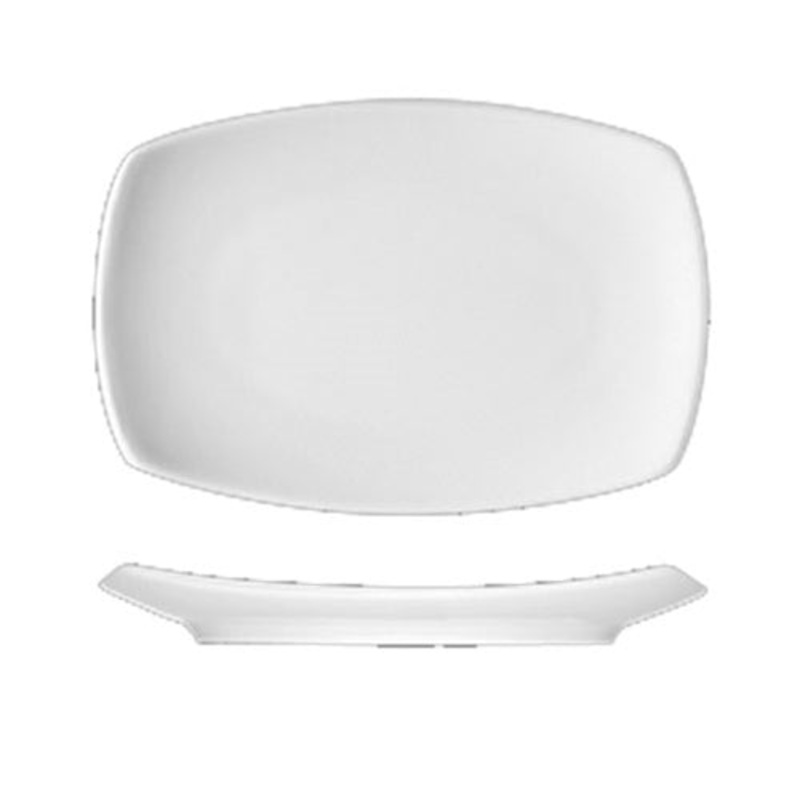 BauscherHepp Options Rectangular Coupe Platter, 14.2" x 9", White  (12-pack)