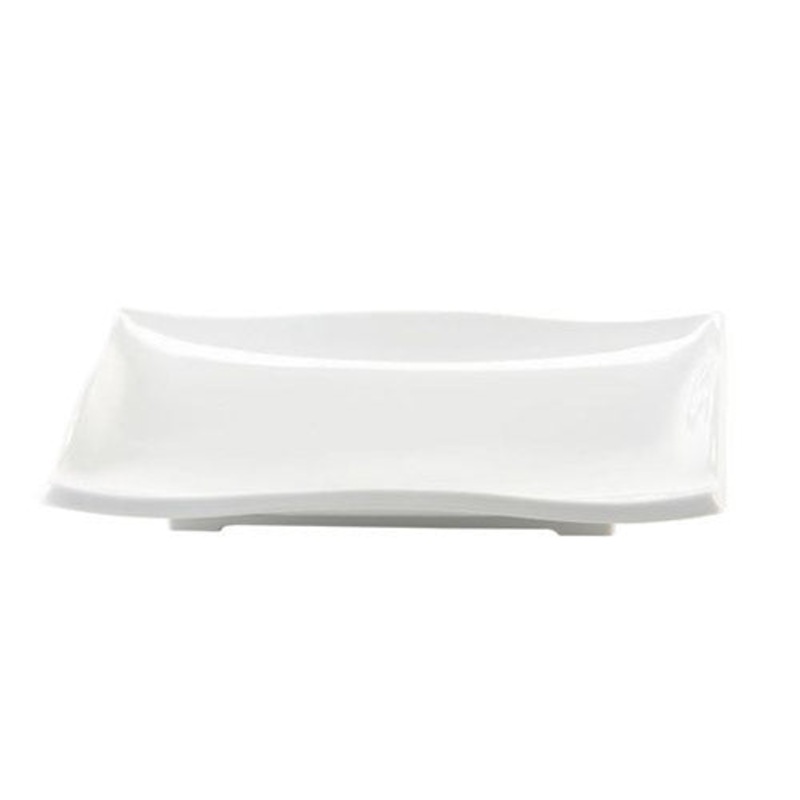 Elite Global Solutions Rectangular Wave Platter, White, Melamine