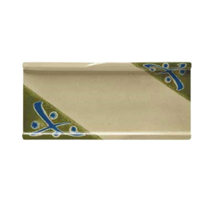 G.E.T. Japanese Traditional Rectangular Plate, 9 1/2" x 4 1/4", Melamine Beige/Green/Blue