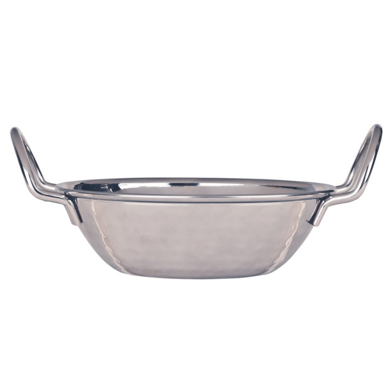 Libbey World Tableware Sonoran Hammered Bowl with handles, 16 oz, Stainless Steel (12-pack)