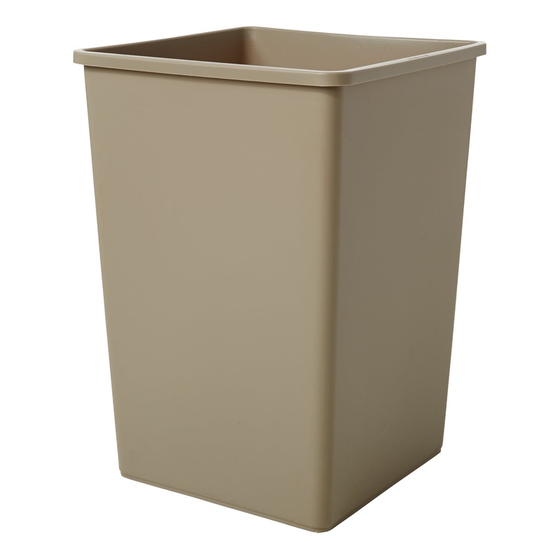 Rubbermaid Untouchable Square Container, 35 Gal, Beige
