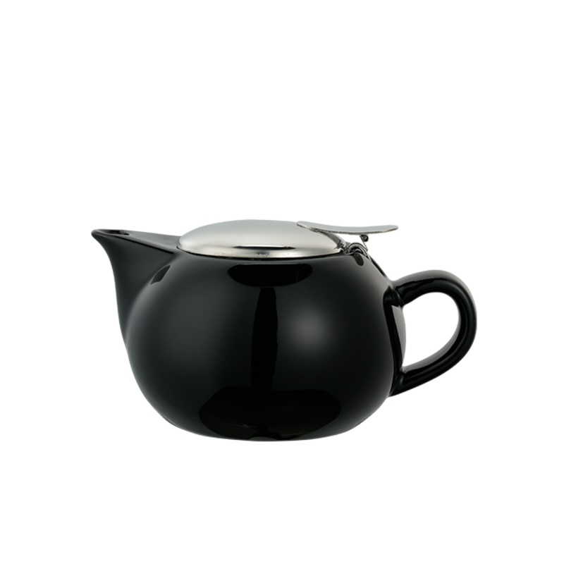 Service Ideas Tea Pot, Ball-Shaped, 10 oz, Ceramic