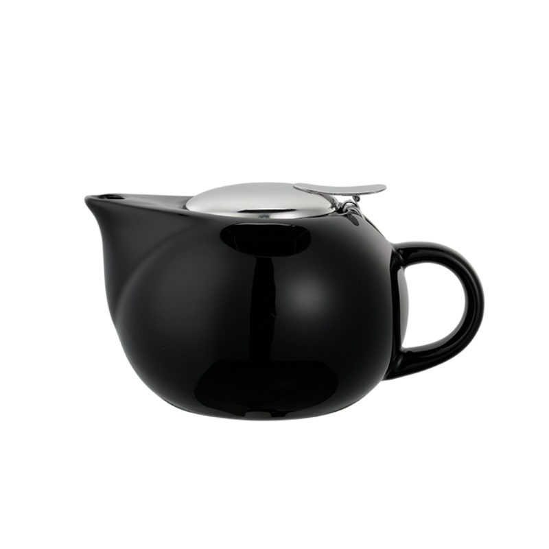 Service Ideas Tea Pot, Ball-Shaped, 16 oz, Ceramic