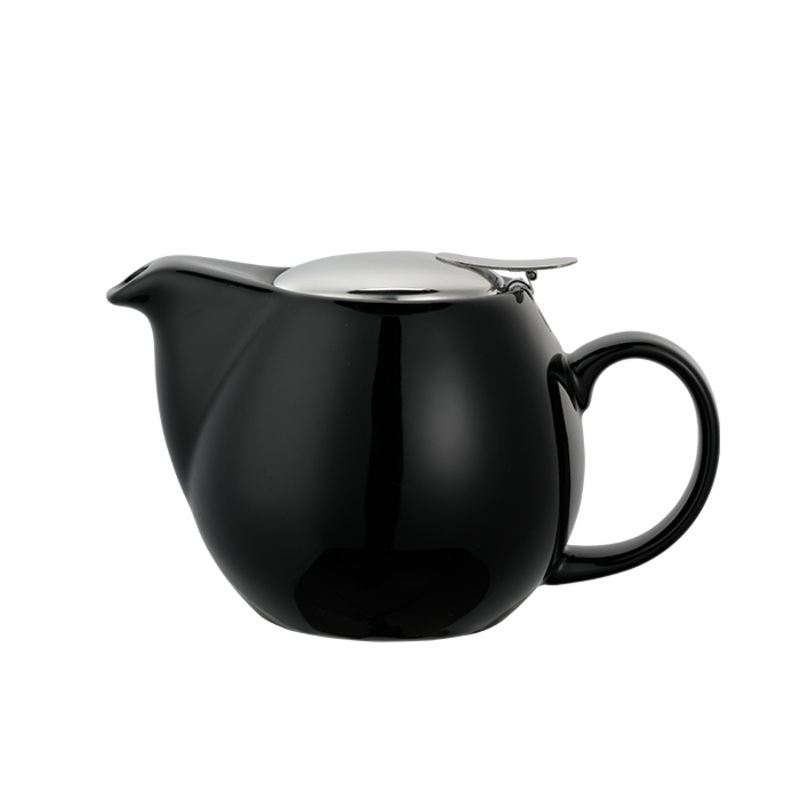 Service Ideas Tea Pot, Oval, 16 oz, Ceramic