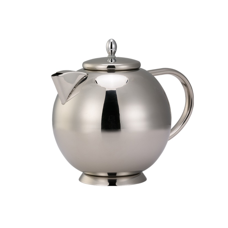 Service Ideas Tea Time Classic Tea Pot, Polished Stainless Steel